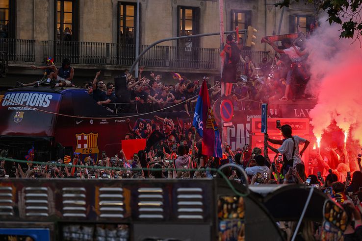 The pictures from the title party of FC Barcelona / PHOTO: Gettyimages
