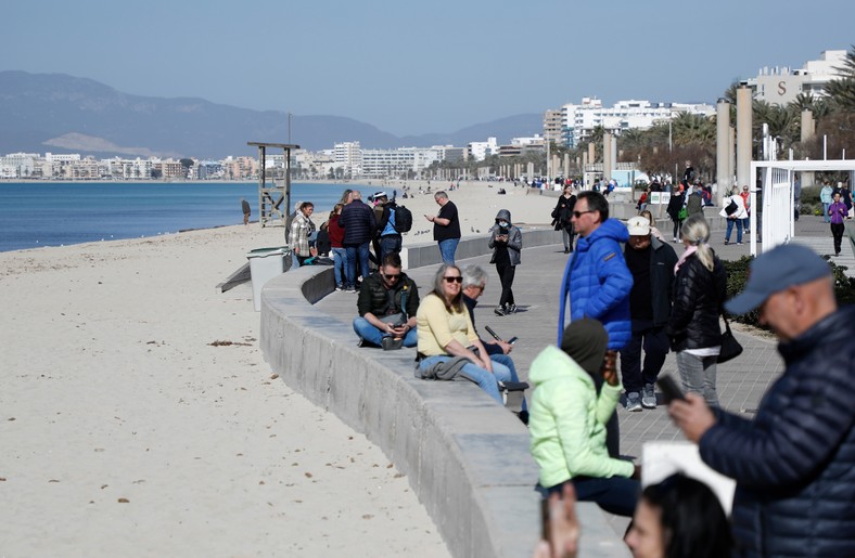 Tourists in Majorca. Spain. 2022