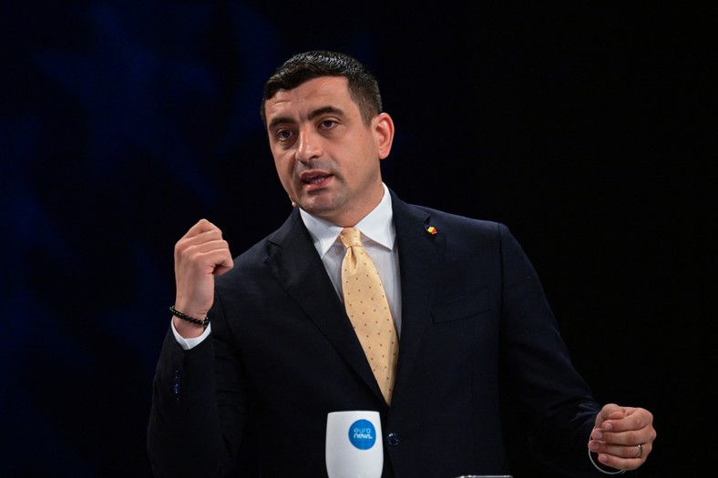 President's candidate George Simion during the debate in Bucharest, May 8, 2025.