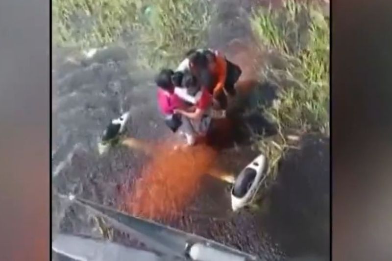 Video miraculous survival in Amazon. After their plane landed in a swamp, five people were stuck 36 hours surrounded by crocodiles