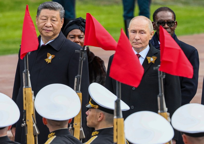 Chinese leader XI Jinping and Russian President Vladimir Putin in Moscow, May 9, 2025.