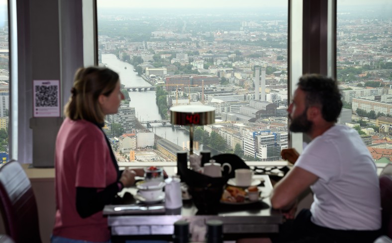 Restaurant in the television tower in Berlin. Germany. 2023