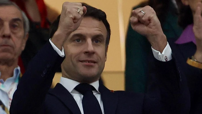 Emmanuel Macron, happy with PSG's victory. Photo x