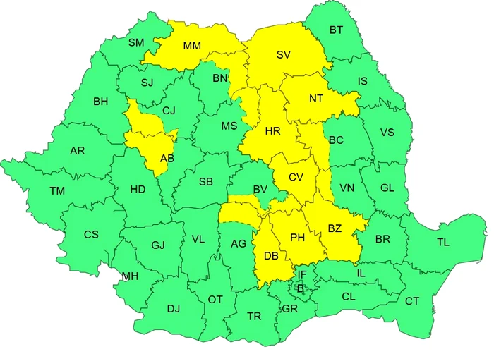 Yellow Code of Rain and Strong Wind For 16 Photo counties: ANM