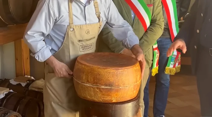 The moment when the oldest parmesan wheel in the world YouTube Food Affairs is opened