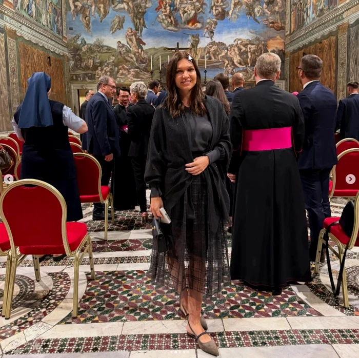 Memorable meeting of Simona Halep with Pope Leon at the Vatican. Photo: Instagram Simona Halep