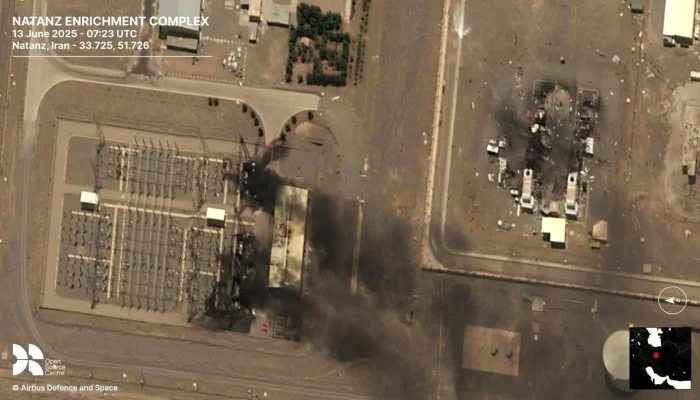 The satellite images confirm significant damage to the Iranian nuclear installation in Natanz, du