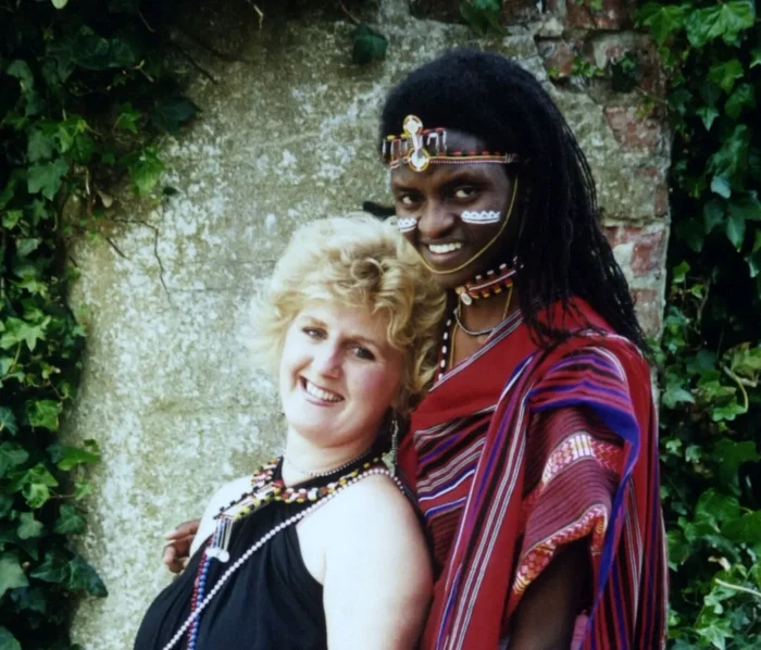 Cheryl Thomasgood and the warrior Masai Photo: X
