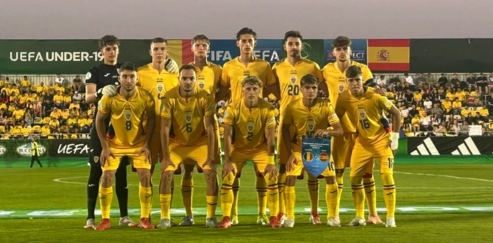 The national U19 of Romania, in the match of Voluntari