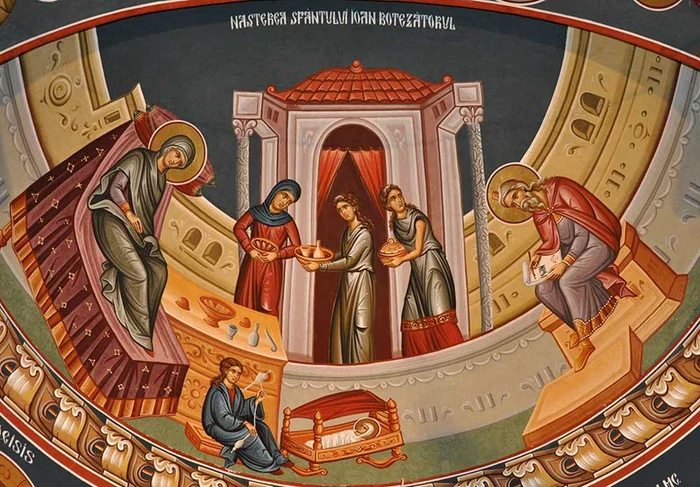 Icon with the birth of Saint John the Baptist Photo Monastery Lipnița