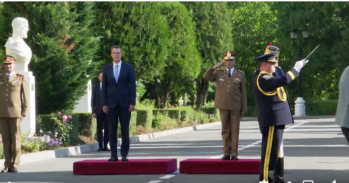 Ionuț Moșteanu, at the MApN ceremony. Photo video capture