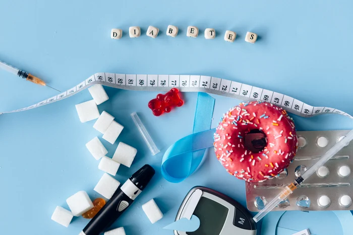 Symbols of diabetes and the importance of simple control by daily movement photo archive truth