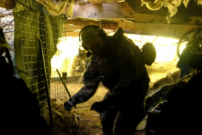 Ukrainian soldiers on the Donetsk Photo EPA-EFE front