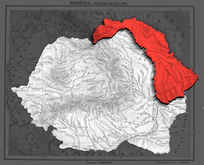In June 1940, Bucovina and Bessarabia (red) were transferred to the USSR. Photo: Truth