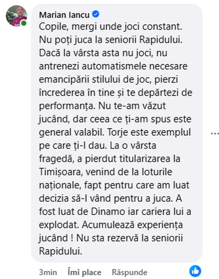Marian Iancu read the statements of Andrei Șucu and intervened: 