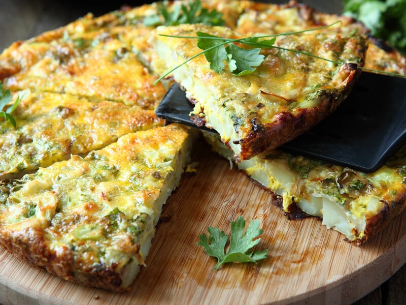 To make the omelet juicy, just add it to the eggs. Verified recipe