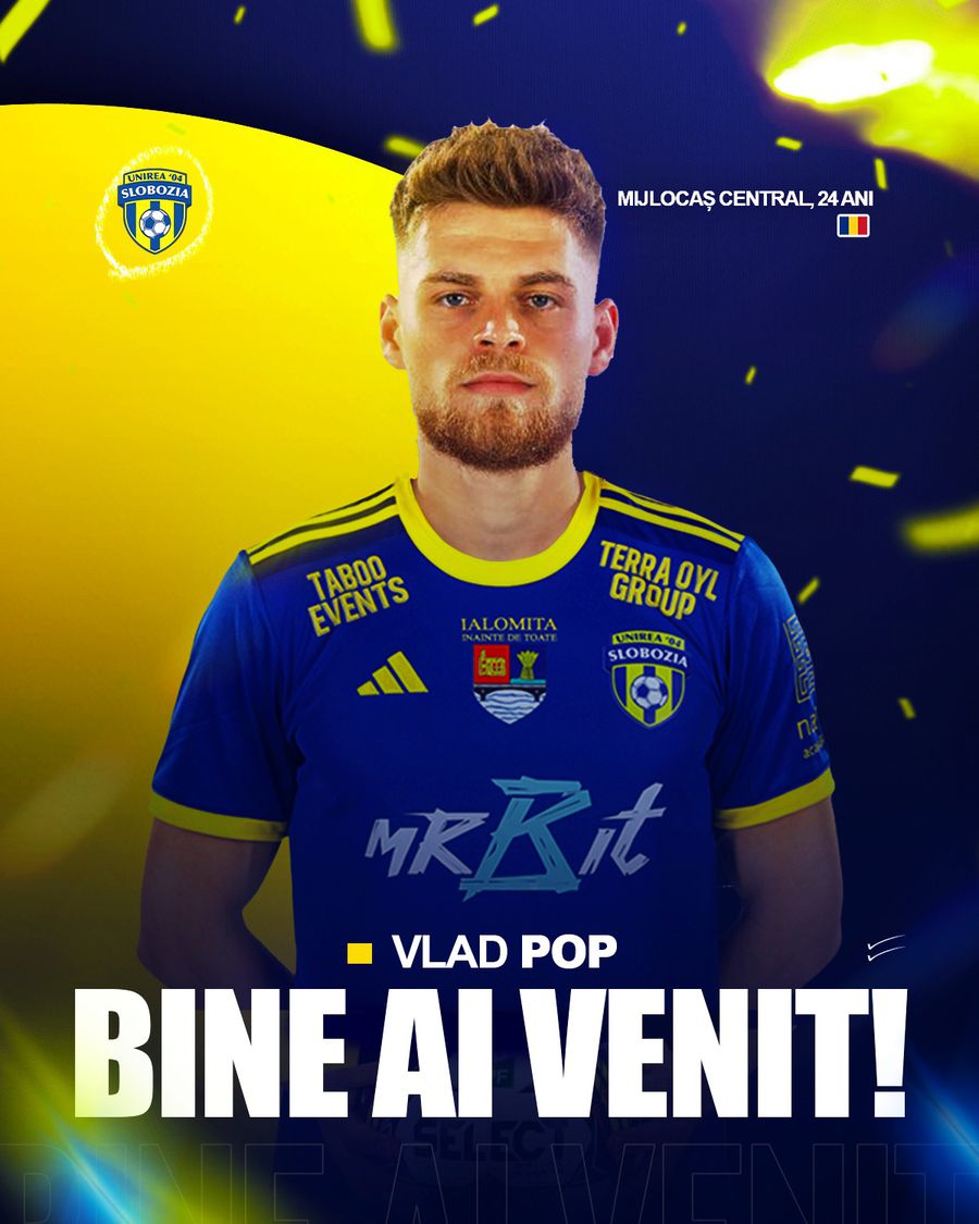Vlad Pop signed with Unirea Slobozia / Photo: Facebook The player who left Adrian Mititelu signed in the Superliga: