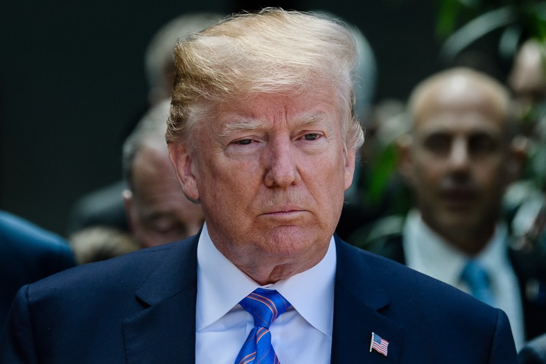 United States President Donald Trump after leaving the G7 summit in Charlevoix in Canada, June 9, 2018.