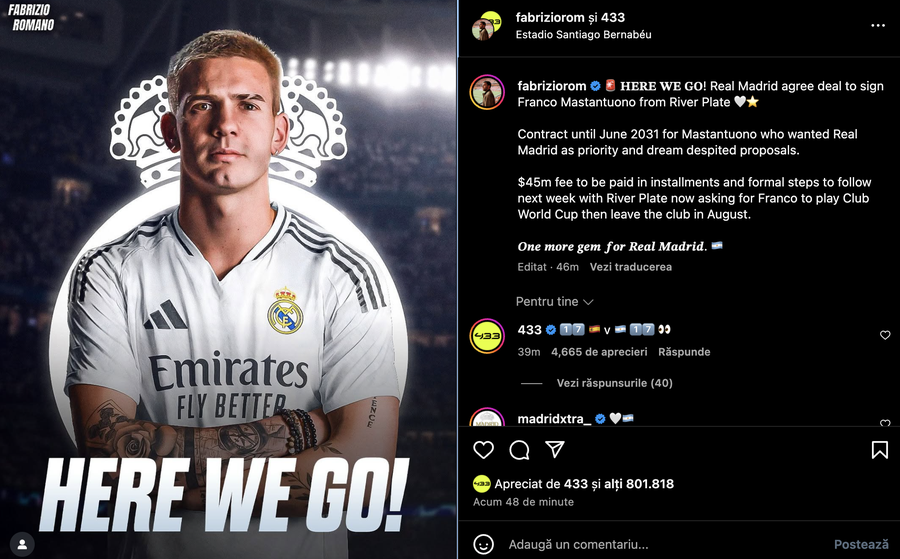 The official announcement made by Fabrizio Romano, on his Instagram page Real Madrid ticked the third summer transfer »The footballer will reach