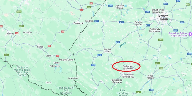 The explosions were also reported in Drohobycz
