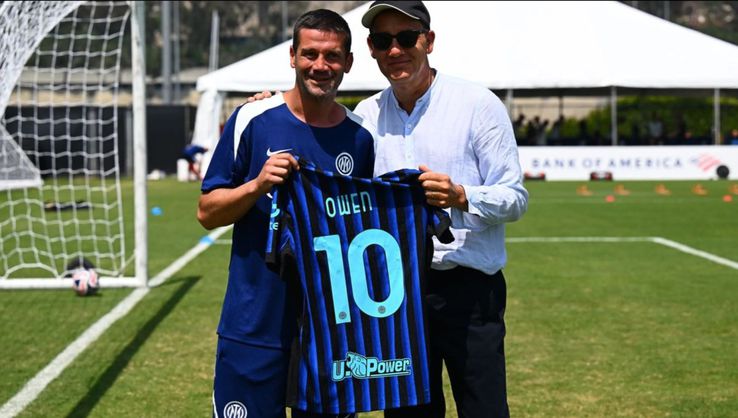 Cristi Chivu and actor Clive Owen, in Inter Los Angeles / Photo: Inter.it