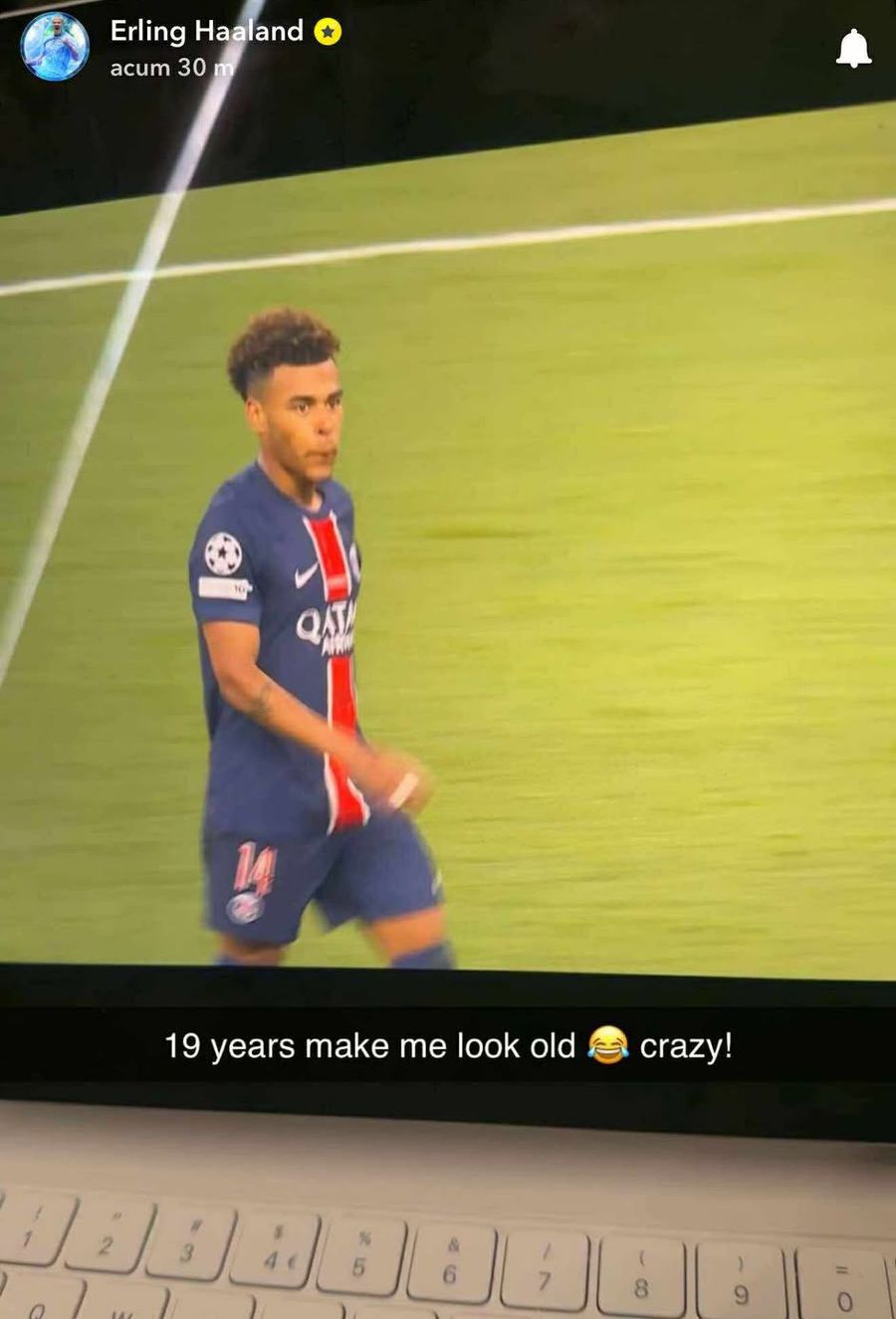 The joke made by Erling Haaland after the Champions League final between PSG and Inter. Photo: Snapchat Ering Haaland saw PSG - inter and made the joke of the evening: