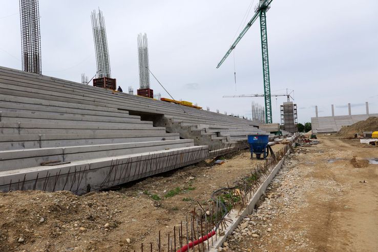 The stage of the works at the Stadium 
