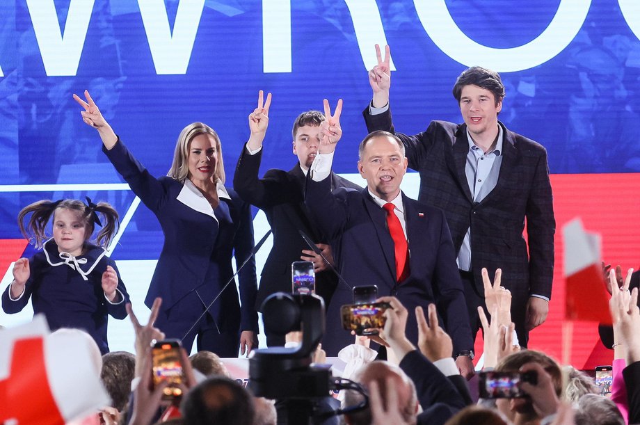 Karol Nawrocki with his wife Marta, daughter Kasia and sons Antoni and Daniel
