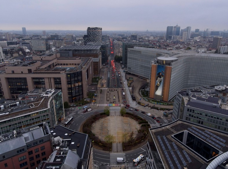 Schumana roundabout before renovation. Brussels, September 7, 2022