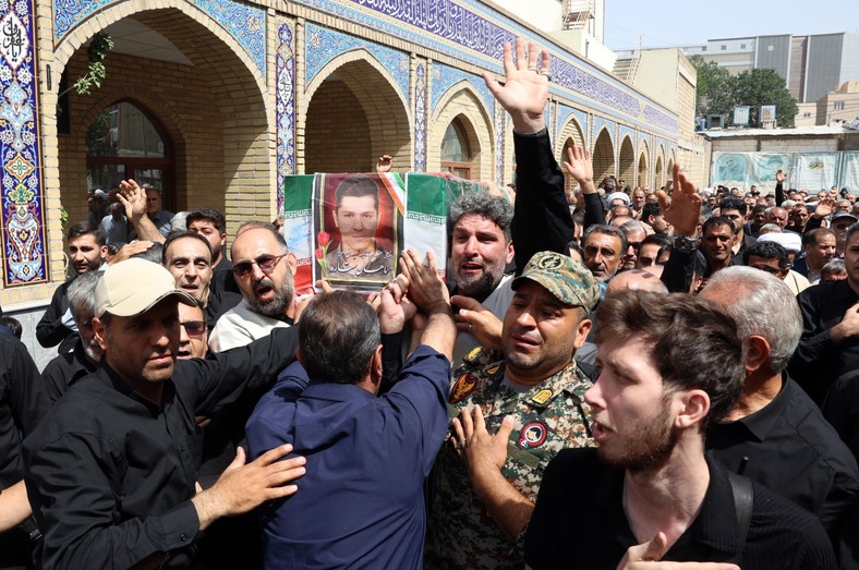 The funeral of an Iranian soldier who died in an Israeli raid, Tehran, June 26, 2025.