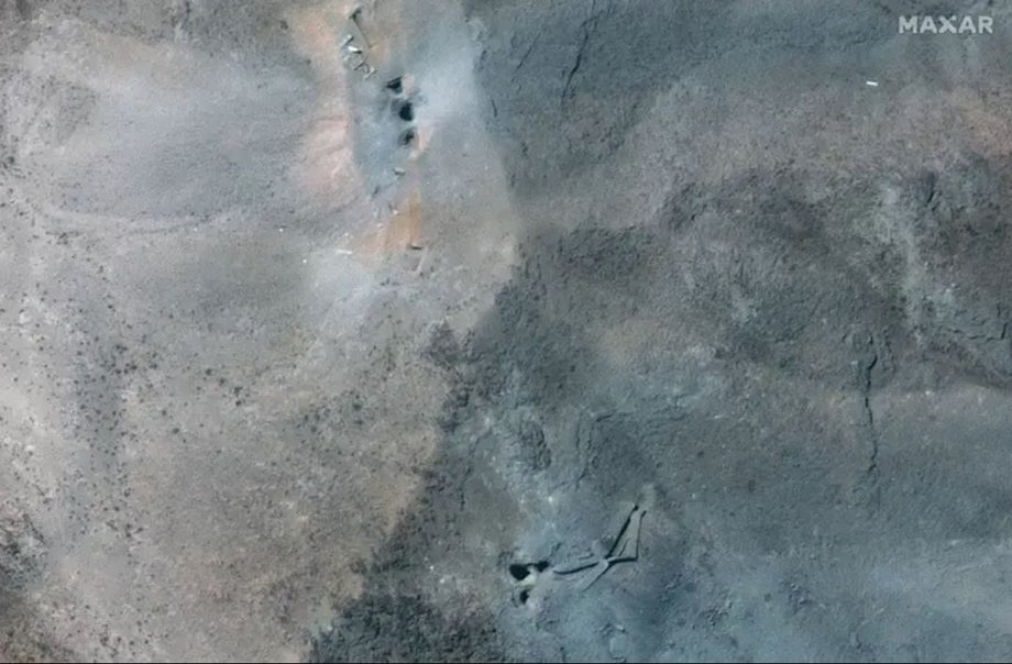 Holes and craters visible on the back of the Ford on June 22, 2025.