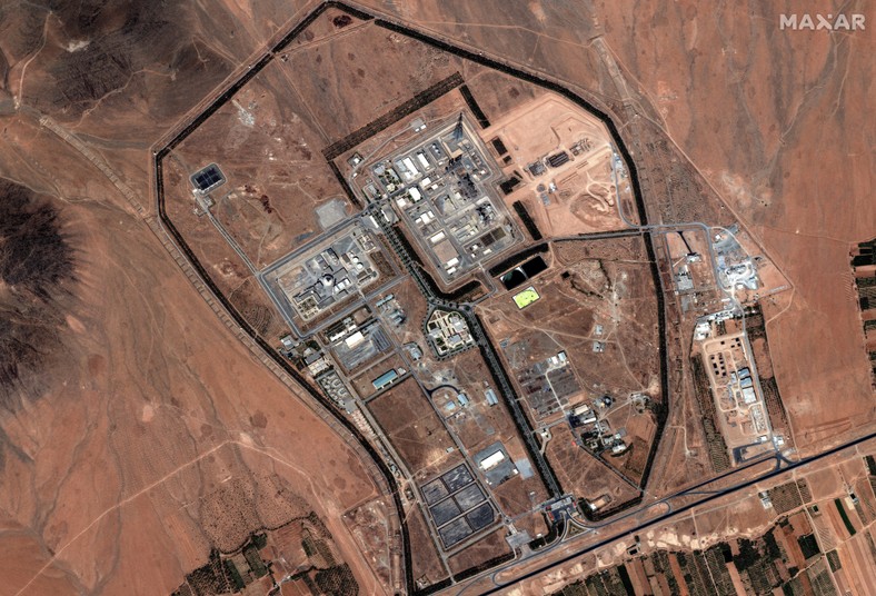 Satellite photo showing the destruction of the Arak nuclear complex in Iran, June 19, 2025.