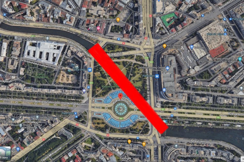Plan from Unirii Square /Photo: Google Maps