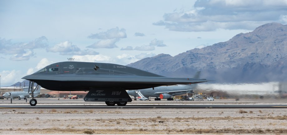 B-2 Spirit Stealth bomber starting during Bamboo Eagle exercises at the Nellis Air base in Nevada in February.