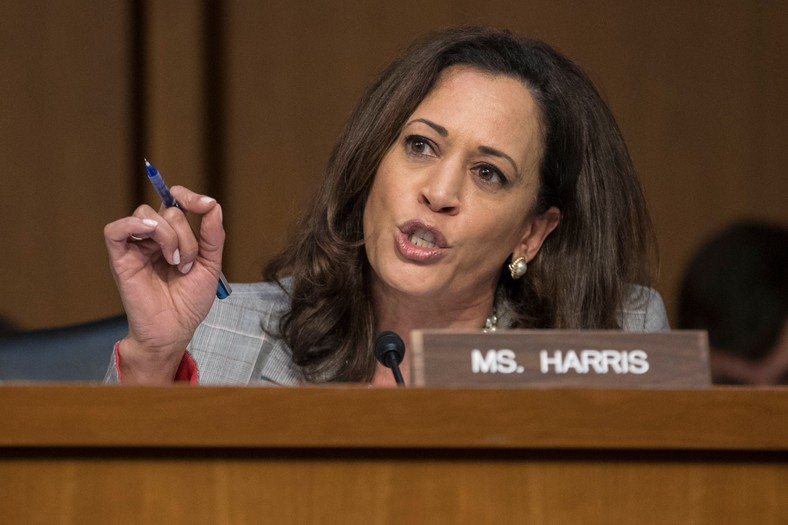 Kamala Harris during the commission's work in the American Senate. Washington, June 13, 2017