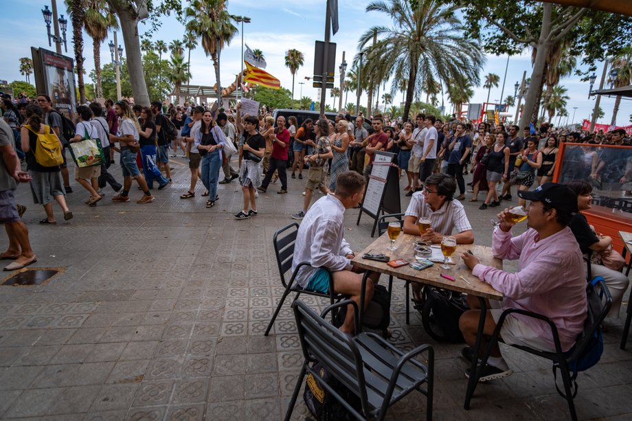 Protest against tourists in Barcelona