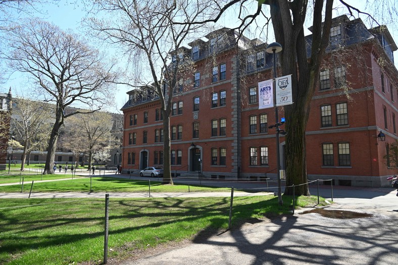 One of the buildings of the University of Harvard, Cambridge, Massachusetts, USA, April 22, 2025.