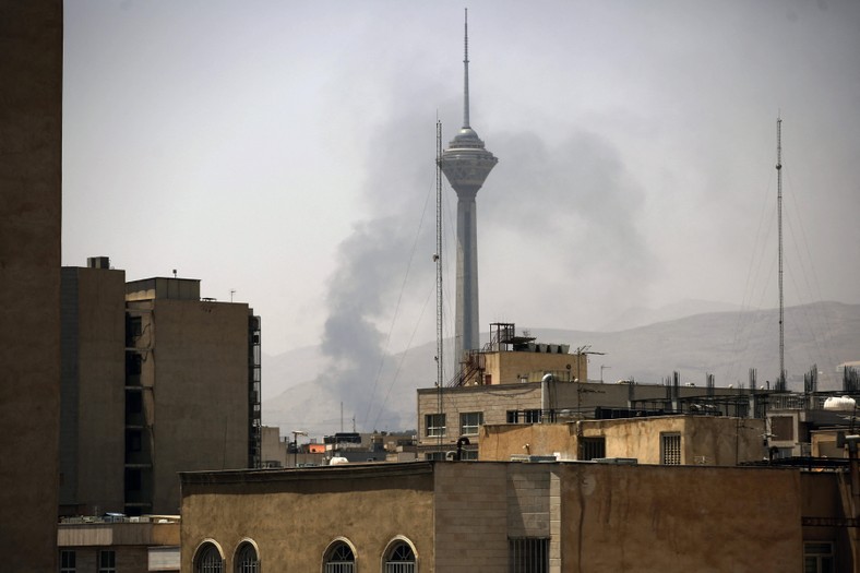 Smoke over Tehran after an Israeli raid