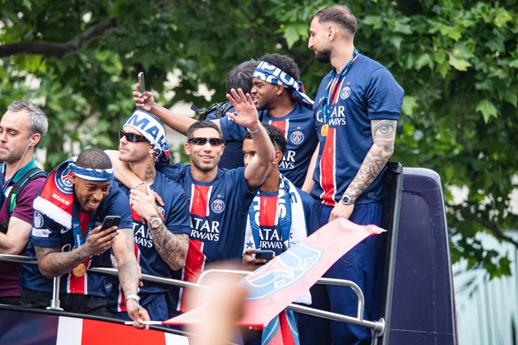 Celebration in Paris after PSG won the Champions League. Photo: Imago Images