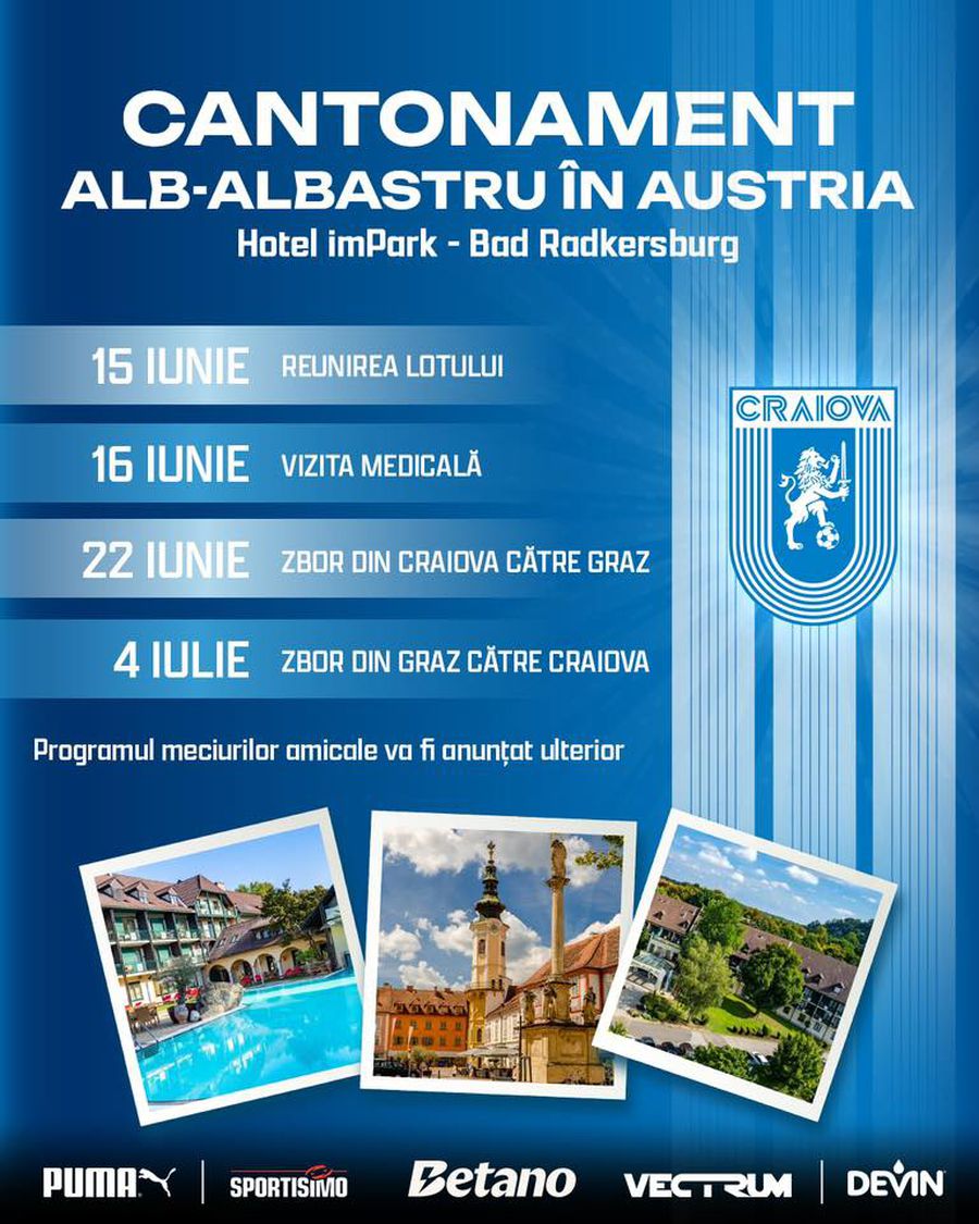 Summer Preparation Program Craiova University Craiova University reunited Sunday: Surprises in the lot + players who were missing
