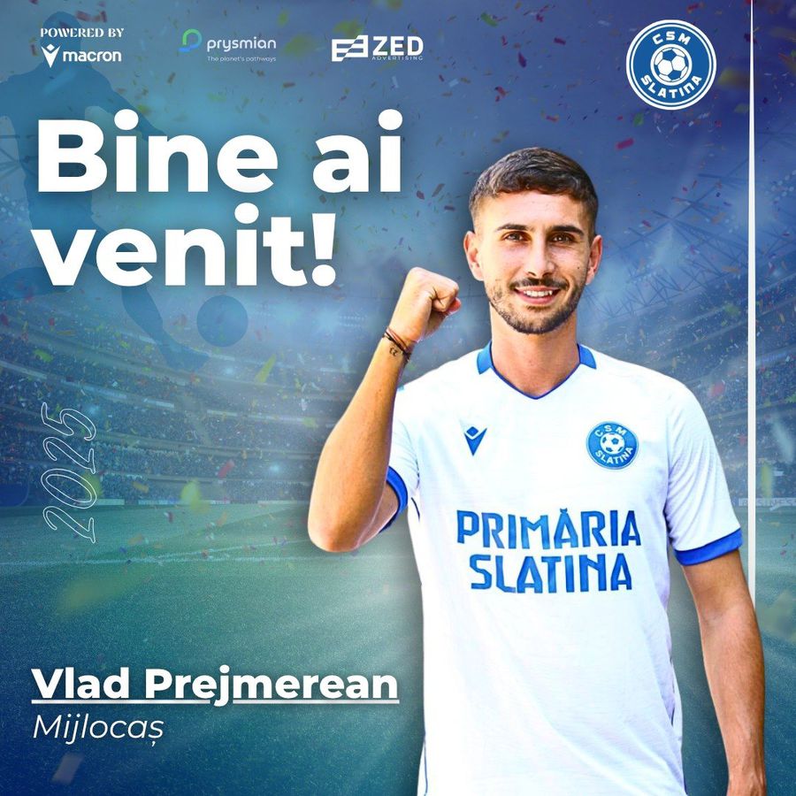 Vlad Prejmerean signed with CSM Slatina He played 280 minutes last season in Superliga and now signed in Liga 2: