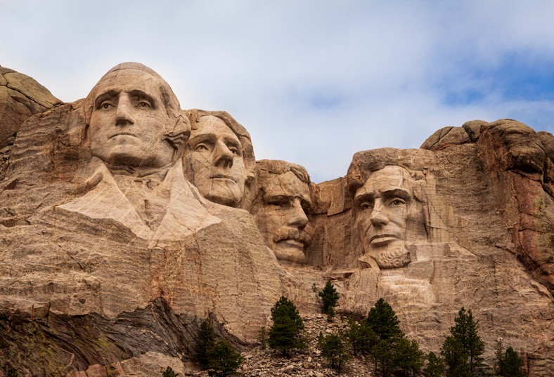 Mount Rushmore. The image of George Washington, Thomas Jefferson, Theodore Roosevelt and Abraham Lincoln