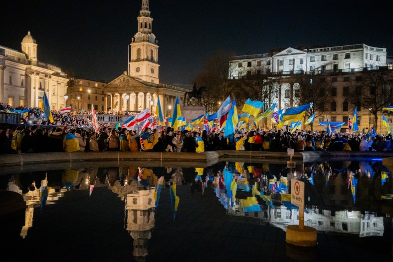 Ukrainian demonstration at Trafalgar Square in London (illustrative photos)
