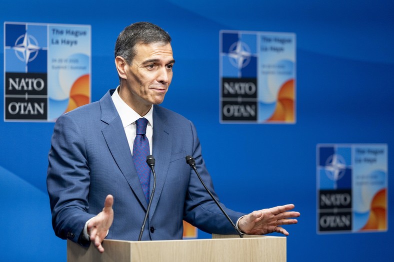 Pedro Sanchez, Spanish Prime Minister, at the NATO summit in Hague, June 25, 2025.