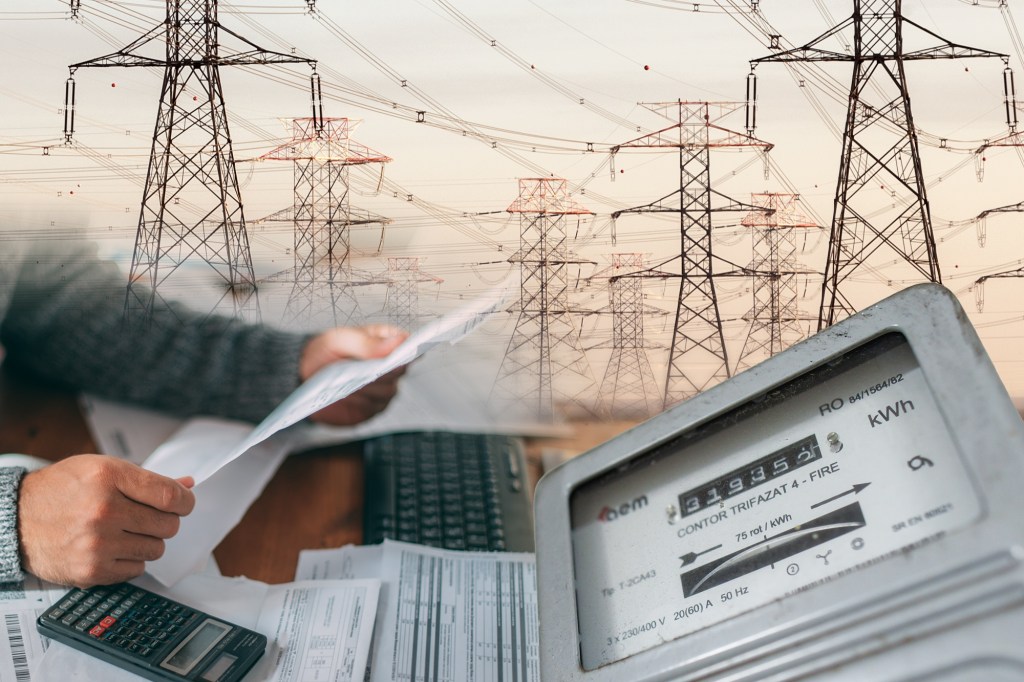 Tapping energy prices. Collage: Ion Mateș / Hotnews. Photo: Dreamstime, Shutterstock
