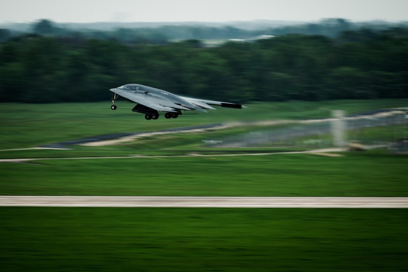 What is US B-2 bombardier, $ 2 billion aircraft that can fly unseen around the world