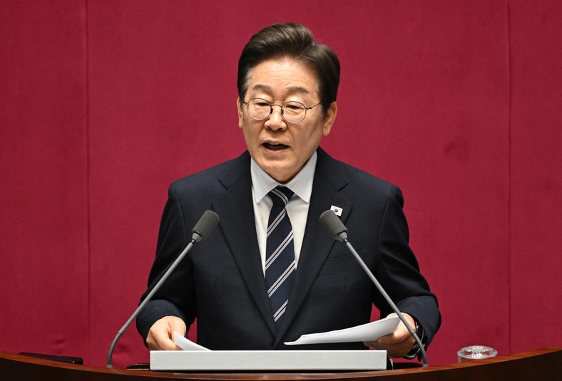 President of South Korea Lee Jae Myung in the National Assembly in Seoul, June 26, 2025.