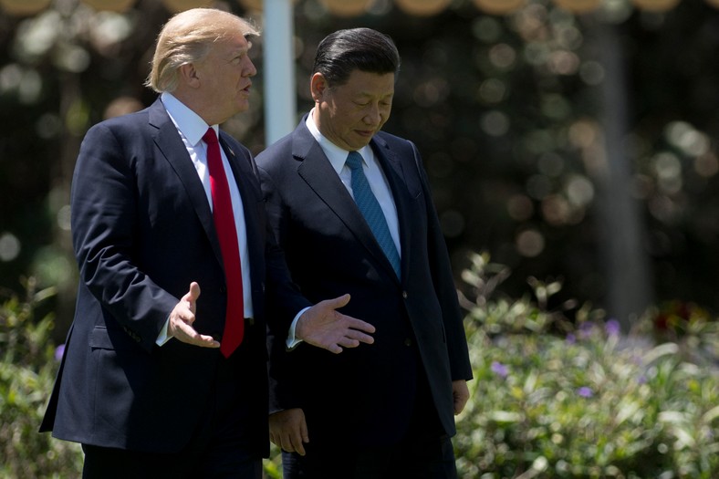 Donald Trump, President of the United States, and XI Jinping, China leader, at the MAR-A-LAGO residence. West Palm Beach, April 7, 2017