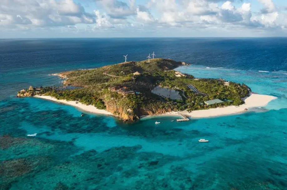 View from a bird's eye view to the island of Necker