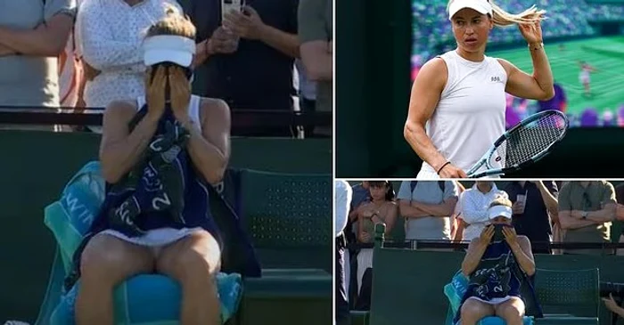 Yulia Putățeva with head in towel